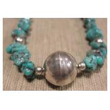 NA Sterling Silver Turquiose Necklace
