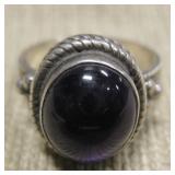 Vtg Sterling Silver Amethyst Ring