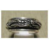 Sterling Silver Dragon Scales Spinner Ring
