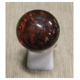 Large Southwest Sterling Silver Amber Ring