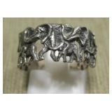 Sterling Silver Mom & Baby Elephant Ring