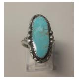 Vtg NA Sterling Silver & Utah Turquoise Ring