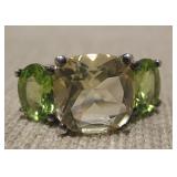 Sterling Silver Citrine and Peridot Ring