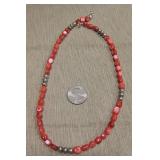 SW S/S Red Mother of Pearl Necklace