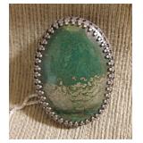 Vtg S/S Crown Bezel Necklace w/ Chain