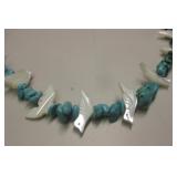 NA Sterling, Turquoise & Shell Fetish Necklace