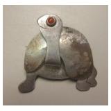 Vtg Sterling Silver Turtle Brooch w/ Moving Head
