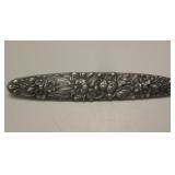 Vtg Stieff Sterling Silver Floral Bar Pin Brooch