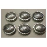 6 SW Sterling Silver Concho Button Covers