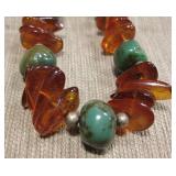 22" Native American Amber Necklace
