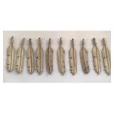 Lot of 10 Sterling Silver Feather Pendant 24 Grams