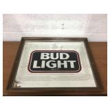 Framed Bud Light Beer Wall Mirror - 21.5" x 18"