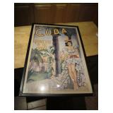 25.5" x 37.5" Framed Repro Cuba Poster