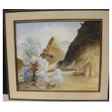 Framed Original SW Oil Painting - 30" x 26"