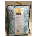 New Twin Duvet Cover Set Turquoise /White