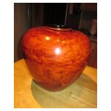 Simulated Burlwood Lacquered Vase - 12" Tall
