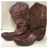 Vintage Tony Lama Brown Leather Boots Size 12D
