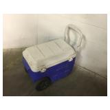 Blue Rolling Coleman Portable Cooler