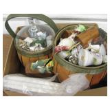 Baskets w/ S&P Shakers, Ceramic Decoratives, etc