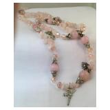 Beaded Rose Quartz Costume Jewelry Set