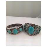 Lot Of  2 Silvertone Bracelets