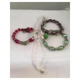 Lot Of 4 Beaded Braclets