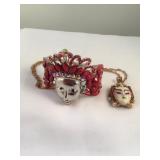 Lot of 2 Asian Style Costume Jewelry items