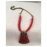 Brass Coral Necklace
