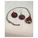 Carnelian & Marcasite Costume Jewelry