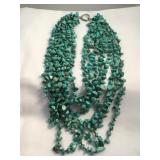 Turquoise Multistrand Costume Jewelry Necklace
