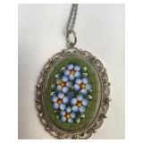 Vintage Italian Millifiore Floral Mosaic Pendant