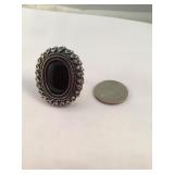 Stainless Steel & Onyx Ring