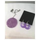 Purple Jade Set With Earrings