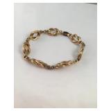 Vintage 2 tone gold over Solid Sterling  Bracelet