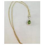 Sterling Silver Hallmarked Peridot Necklace