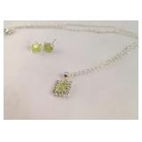 Sterling Silver Hallmarked Peridot  Necklace set