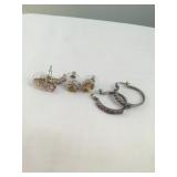 Lot Of 3 Pair Sterling Silver Hallmarked Earrings