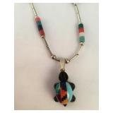 Sterling Silver Hallmarked  Multistone Necklace