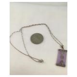 Sterling Silver Hallmarked Lavender Jade Necklace