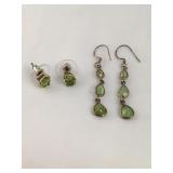 Sterling Silver Hallmarked Peridot earrings