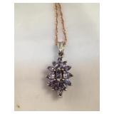 Sterling Silver Hallmarked Tanzanite  Necklace