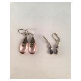 Sterling Silver Hallmarked  lot of 2 pair earrings