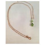 Sterling Silver Hallmarked Cut  Peridot  Necklace