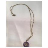 Sterling Silver Hallmarked Lavender Jade  Necklace
