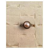 Sterling Silver Hallmarked Pearl ring