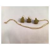 Sterling Silver Hallmarked Jade Turtle Set