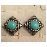 Vintage Sterling Silver &  Turquoise Earrings