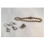 Lot Of 3 Sterling Silver Jewelry pieces