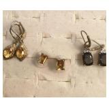 Lot Of 3 Sterling Silver Earring Sets