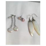 Sterling Silver Hallmarked Earring Sets lot of 3